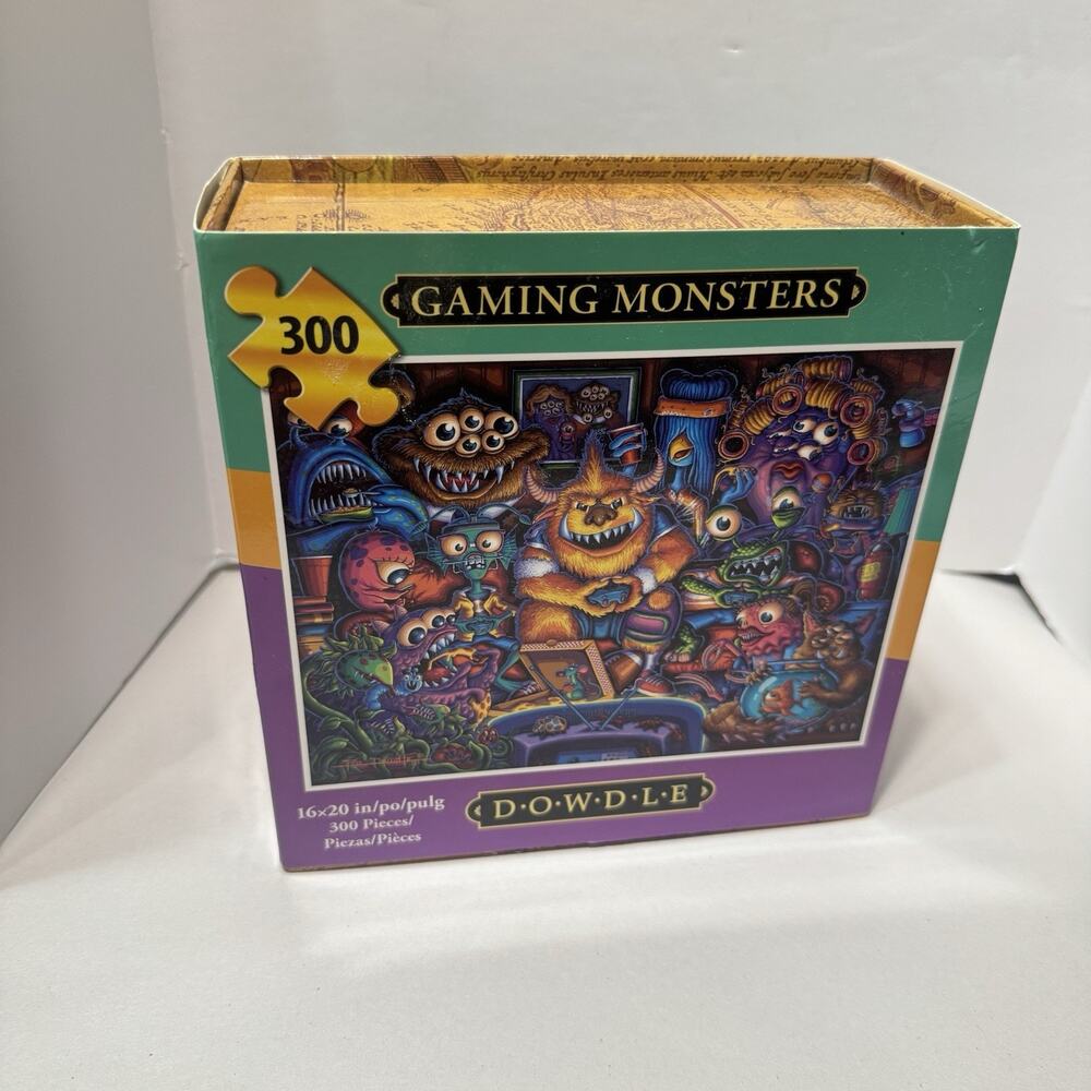 Dowdle Folk Art‎ Jigsaw Puzzle GAMING MONSTERS 300 Piece USED